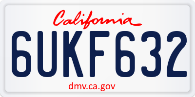 CA license plate 6UKF632