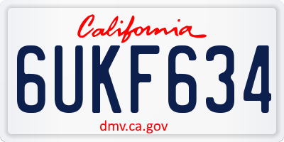 CA license plate 6UKF634