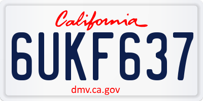 CA license plate 6UKF637