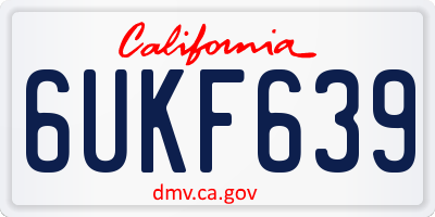 CA license plate 6UKF639