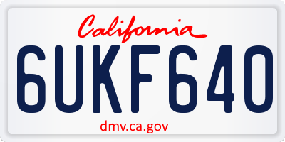 CA license plate 6UKF640