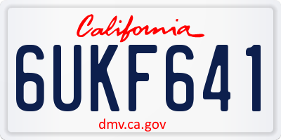 CA license plate 6UKF641