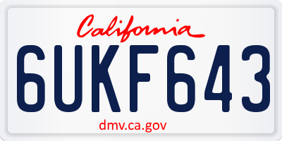 CA license plate 6UKF643