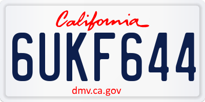 CA license plate 6UKF644