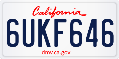 CA license plate 6UKF646
