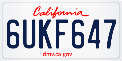 CA license plate 6UKF647