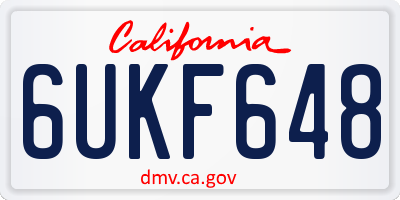 CA license plate 6UKF648