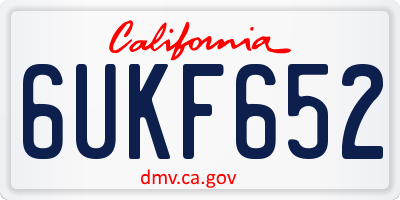CA license plate 6UKF652