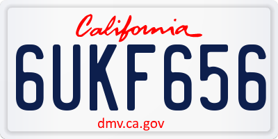 CA license plate 6UKF656