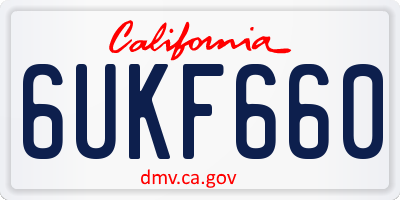CA license plate 6UKF660