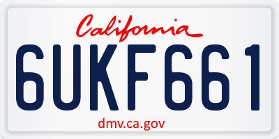 CA license plate 6UKF661