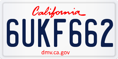 CA license plate 6UKF662