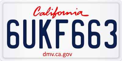 CA license plate 6UKF663