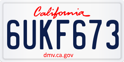 CA license plate 6UKF673