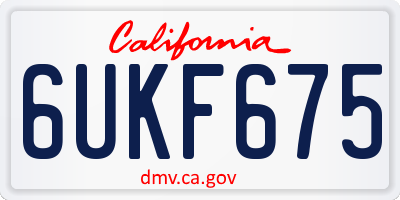 CA license plate 6UKF675