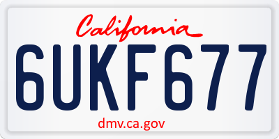 CA license plate 6UKF677