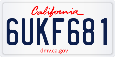 CA license plate 6UKF681