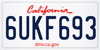 CA license plate 6UKF693
