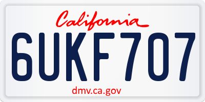 CA license plate 6UKF707
