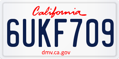 CA license plate 6UKF709