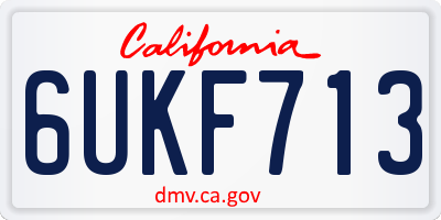 CA license plate 6UKF713