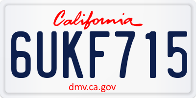 CA license plate 6UKF715