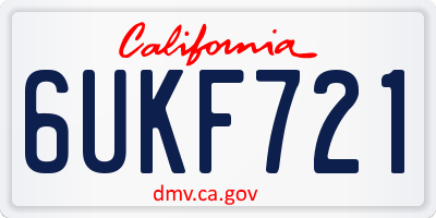 CA license plate 6UKF721