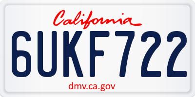 CA license plate 6UKF722