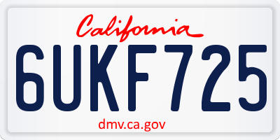 CA license plate 6UKF725
