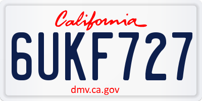 CA license plate 6UKF727