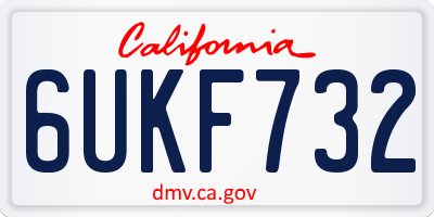 CA license plate 6UKF732