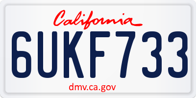 CA license plate 6UKF733