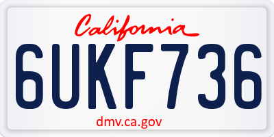 CA license plate 6UKF736