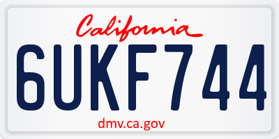 CA license plate 6UKF744