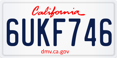 CA license plate 6UKF746