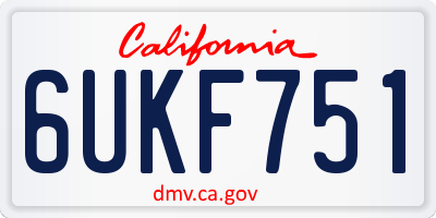 CA license plate 6UKF751