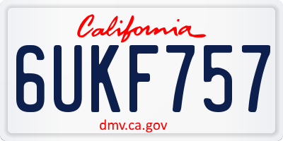 CA license plate 6UKF757