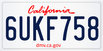 CA license plate 6UKF758