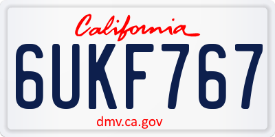 CA license plate 6UKF767