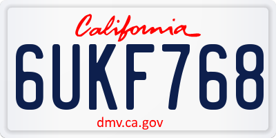 CA license plate 6UKF768