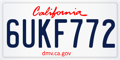 CA license plate 6UKF772