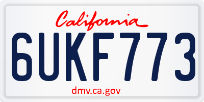 CA license plate 6UKF773
