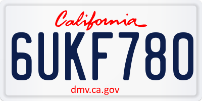 CA license plate 6UKF780