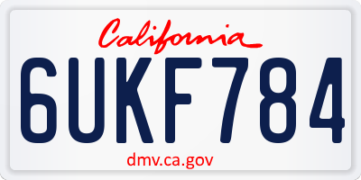 CA license plate 6UKF784