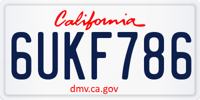 CA license plate 6UKF786