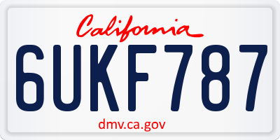 CA license plate 6UKF787