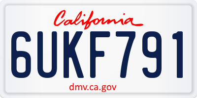 CA license plate 6UKF791