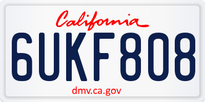 CA license plate 6UKF808