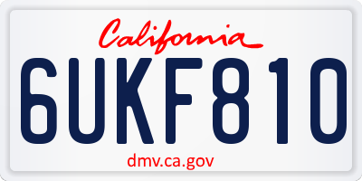 CA license plate 6UKF810