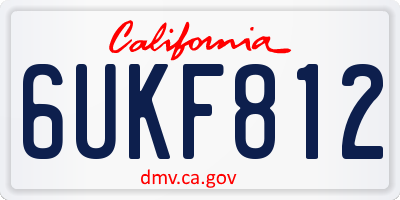 CA license plate 6UKF812